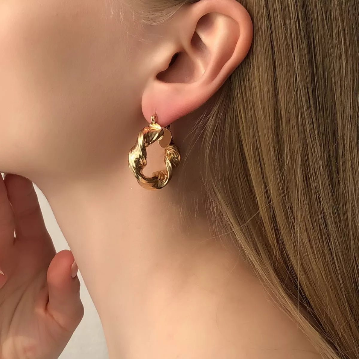 Textured Hoop Earrings - TheMomCo.