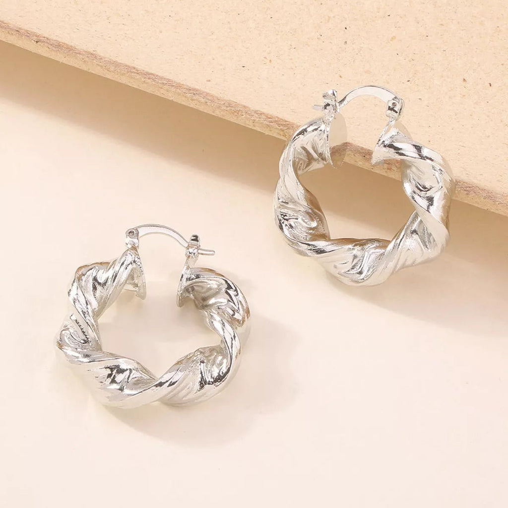 Textured Hoop Earrings - TheMomCo.