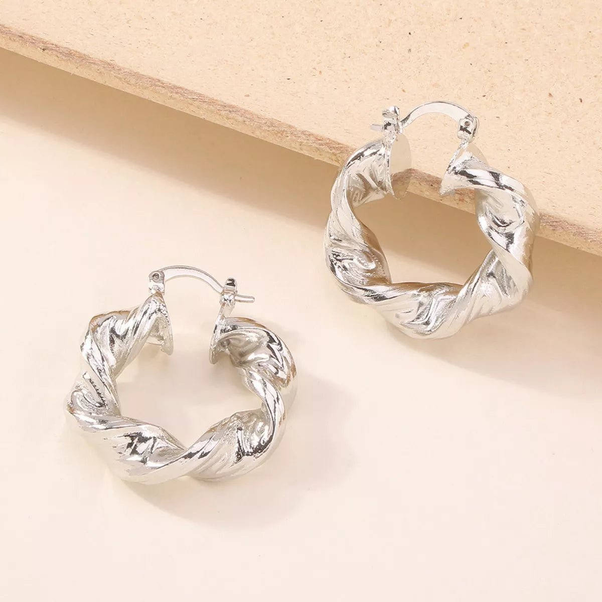 Textured Hoop Earrings - TheMomCo.