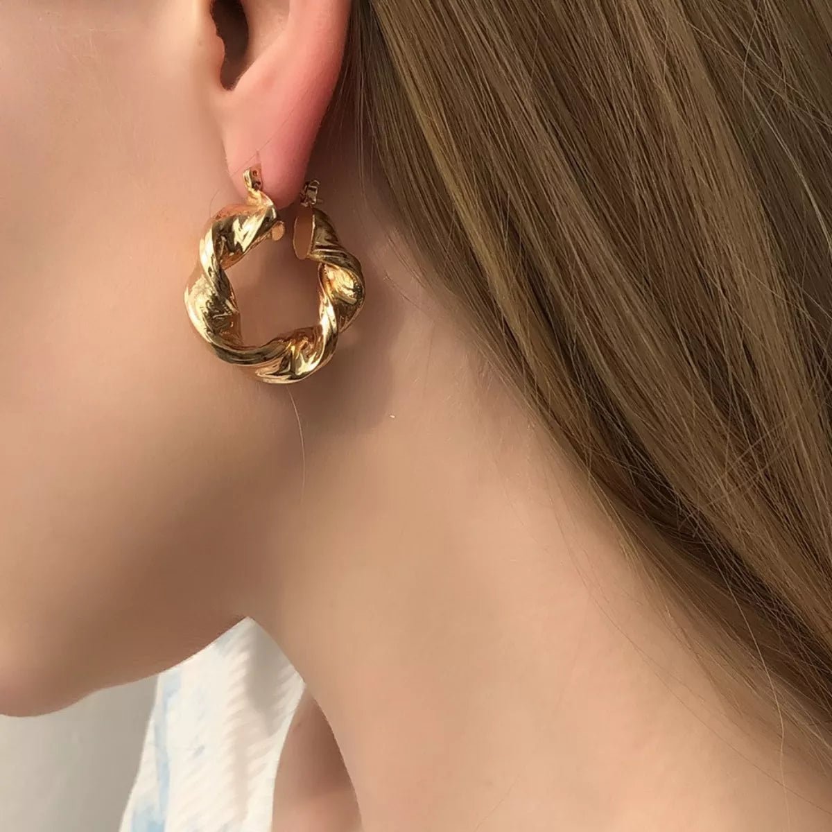 Textured Hoop Earrings - TheMomCo.