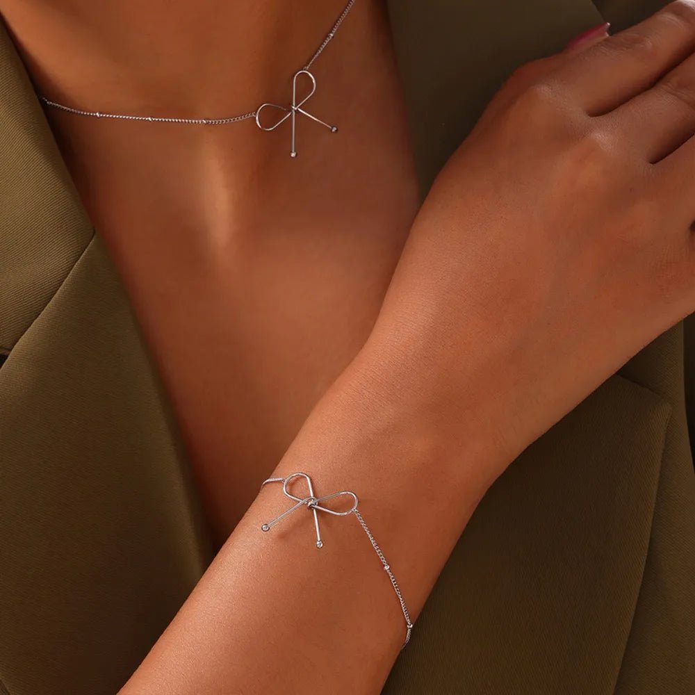 Titanium Steel Bow Bracelet - TheMomCo.