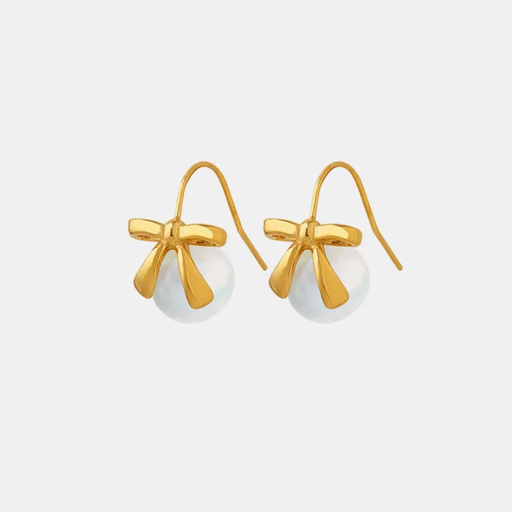 Titanium Steel Bow Drop Earrings - TheMomCo.