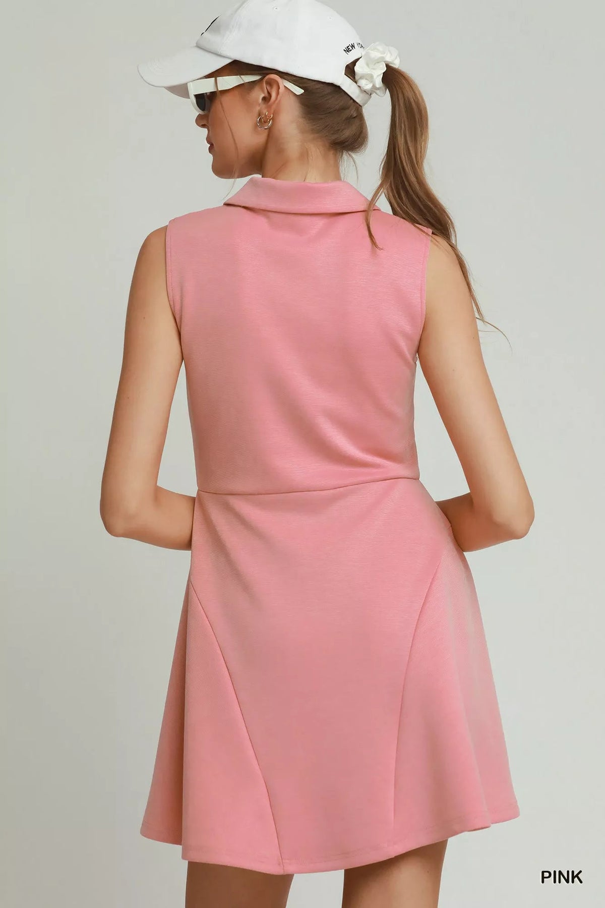Umgee Collared Quarter Zip Tennis Dress - TheMomCo.