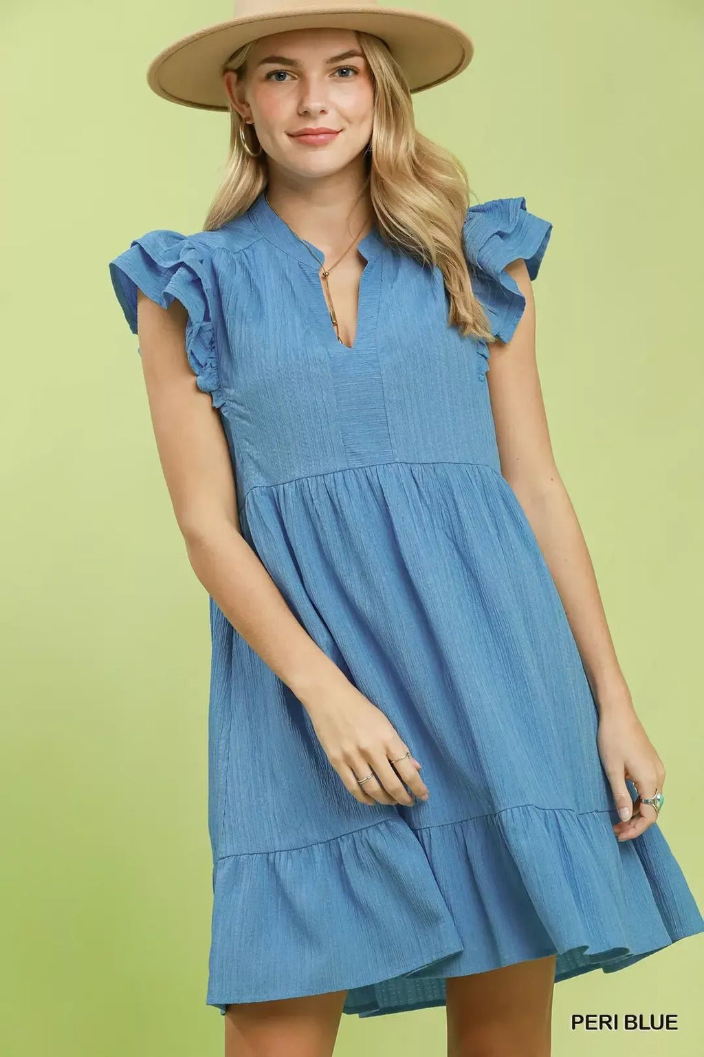 Umgee Ruffle Sleeve Babydoll Dress - TheMomCo.