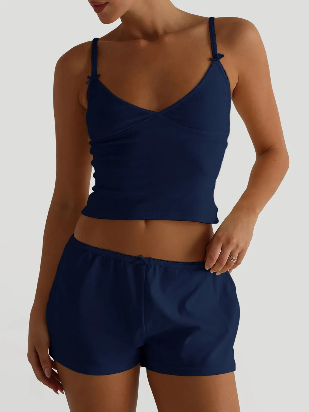 V-Neck Cami and Shorts Set - TheMomCo.