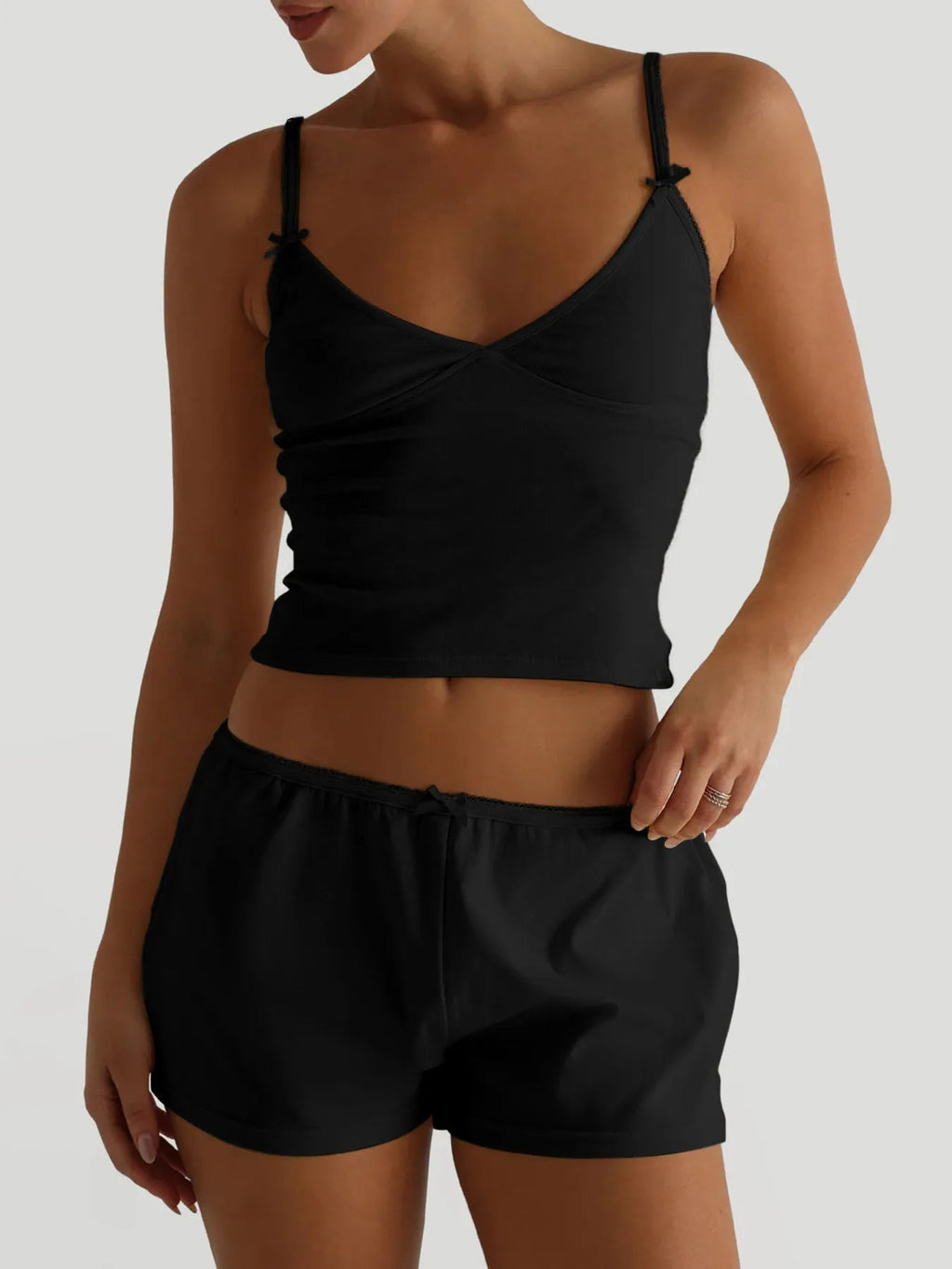 V-Neck Cami and Shorts Set - TheMomCo.