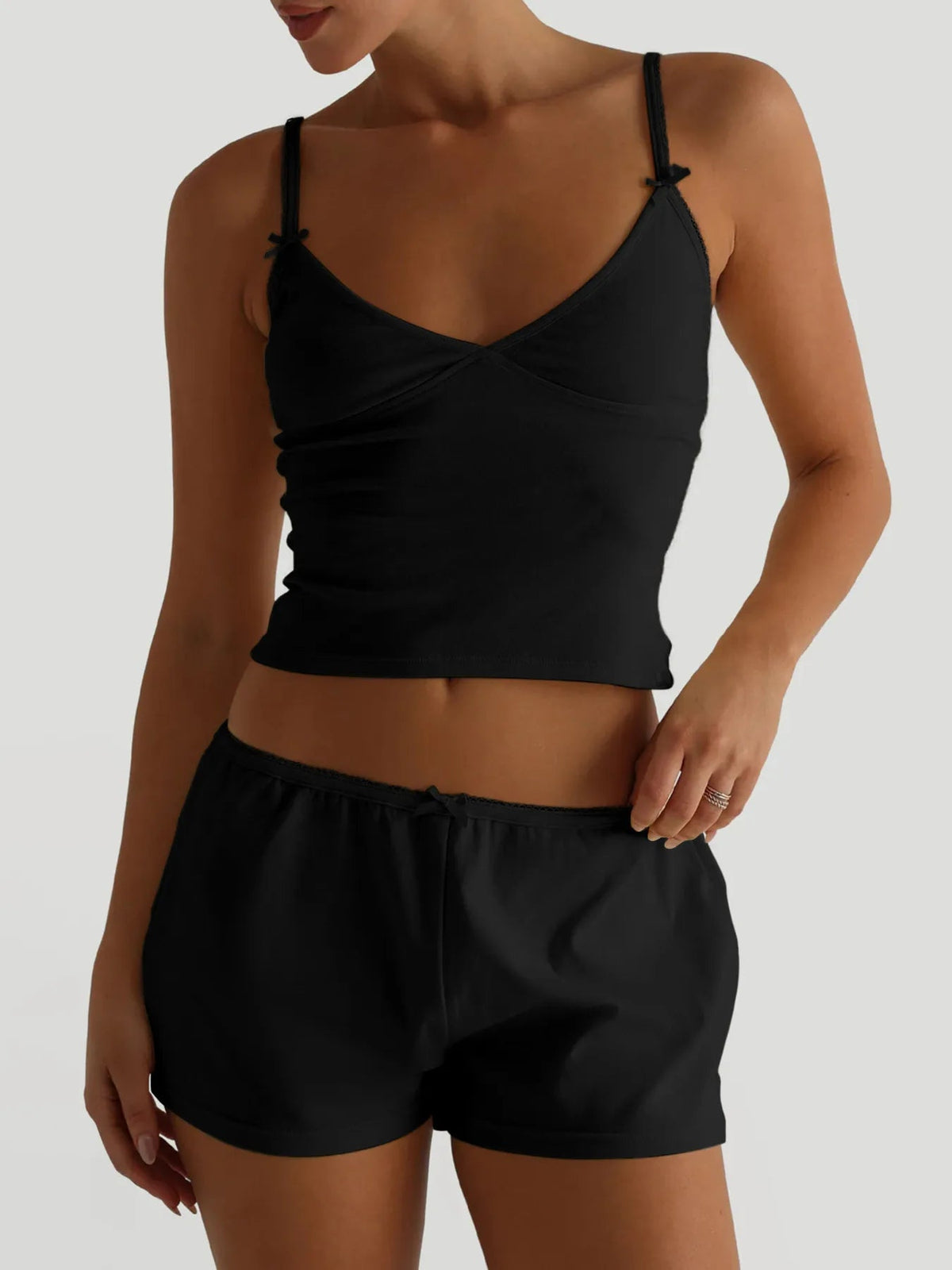 V-Neck Cami and Shorts Set - TheMomCo.