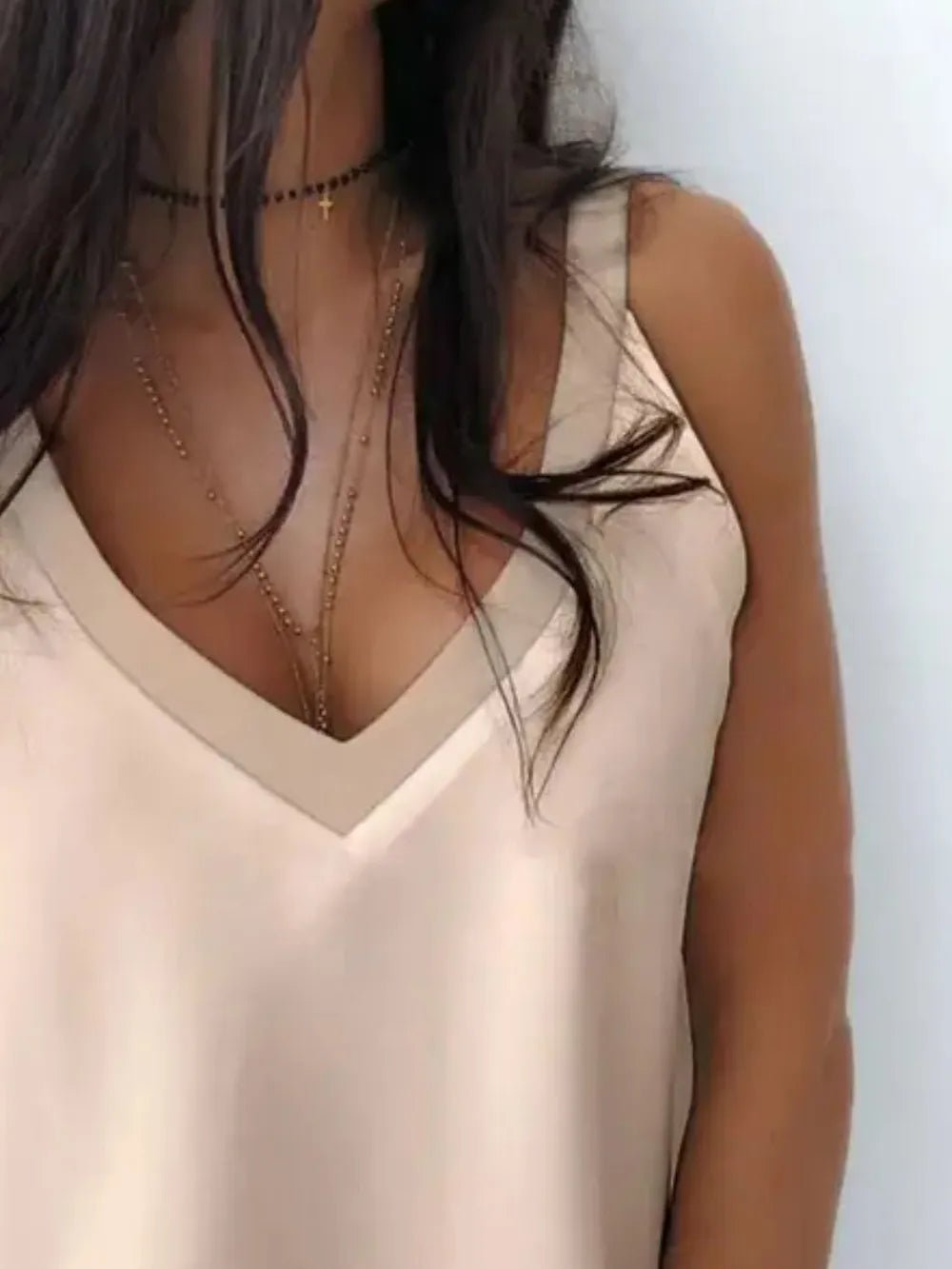 V-Neck Wide Strap Cami - TheMomCo.