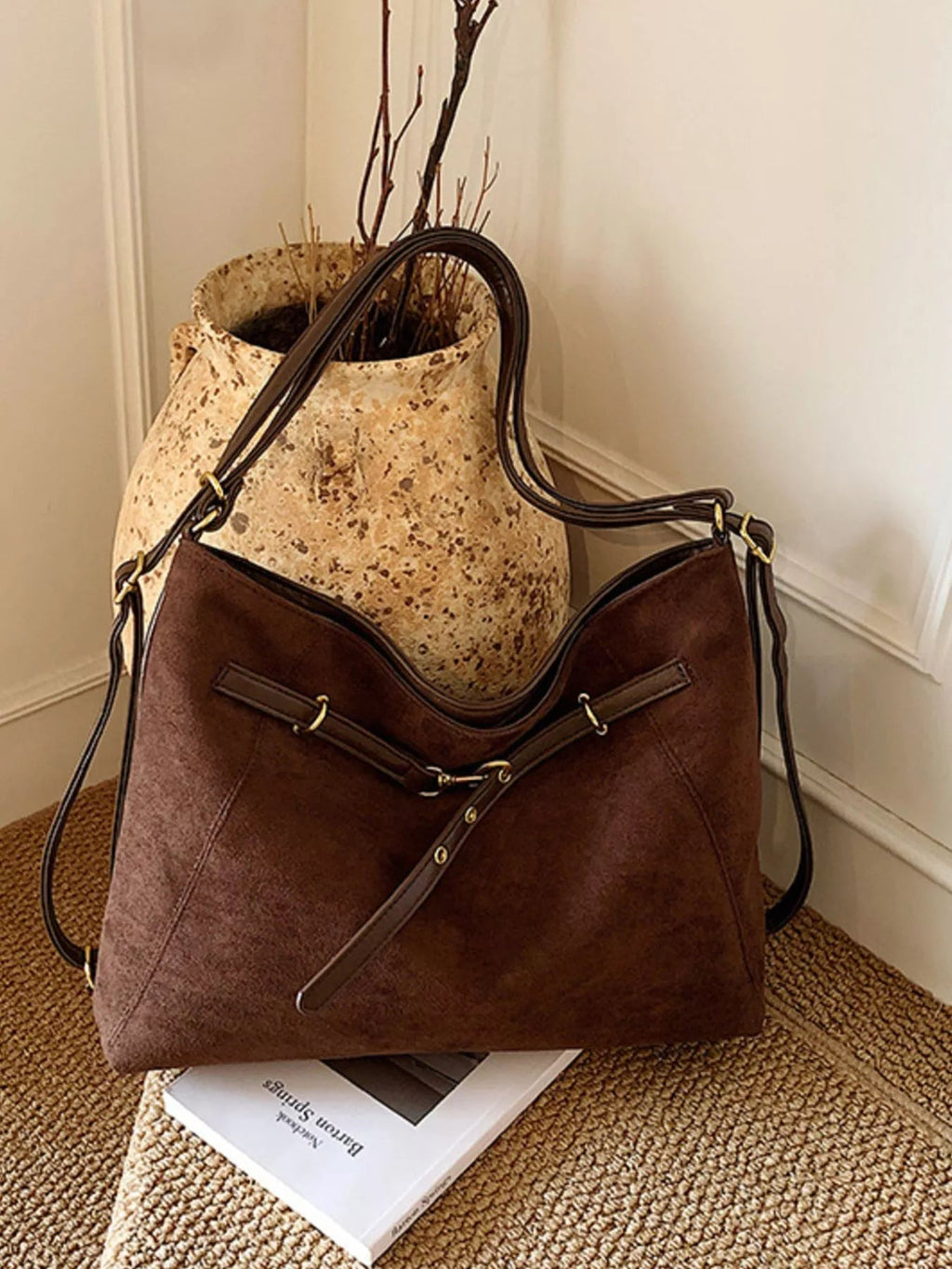 Vintage Suede Tote Bag - TheMomCo.