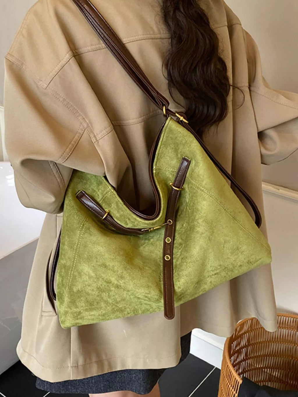 Vintage Suede Tote Bag - TheMomCo.