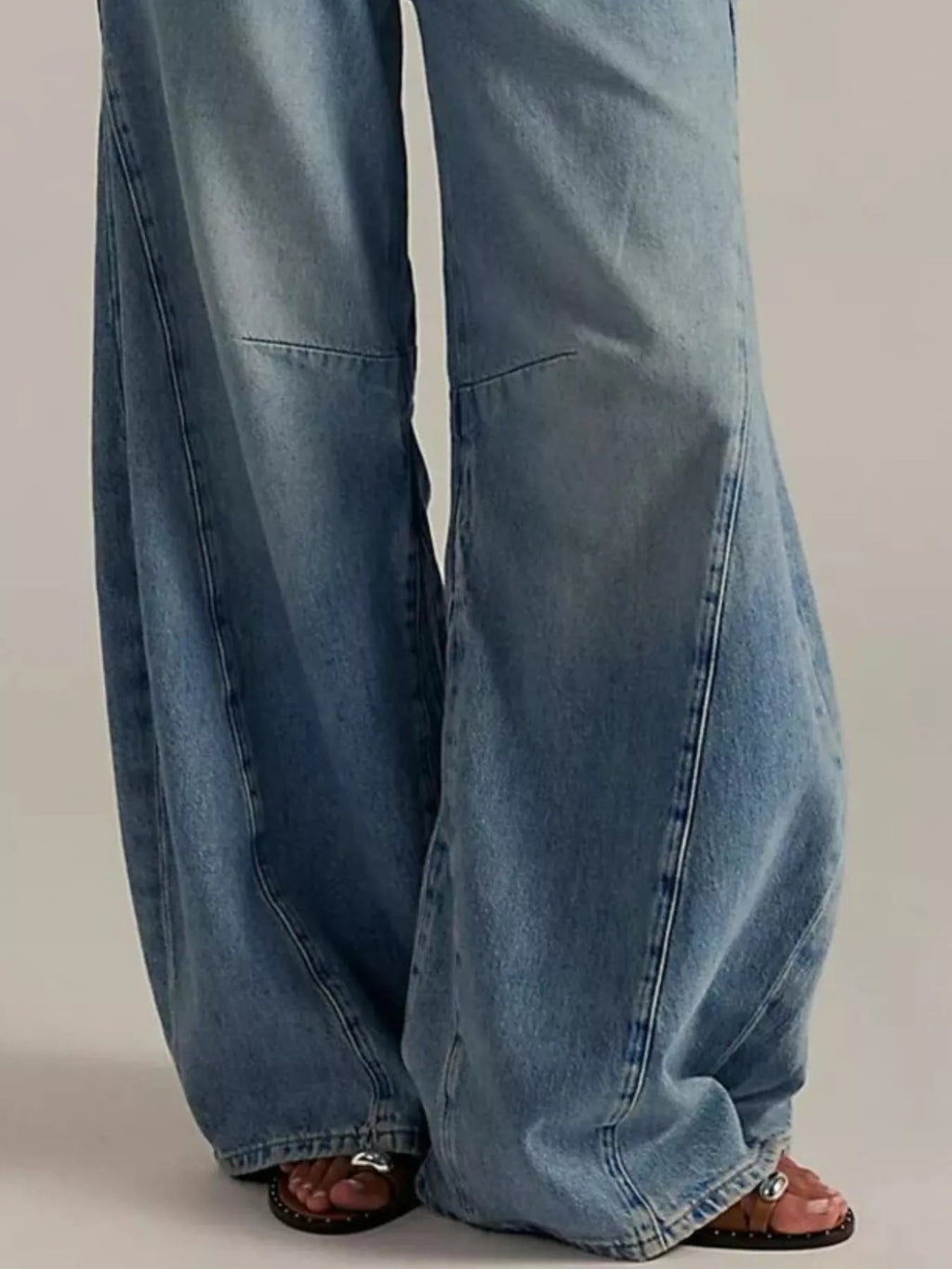 Washed Wide Leg Jeans - TheMomCo.