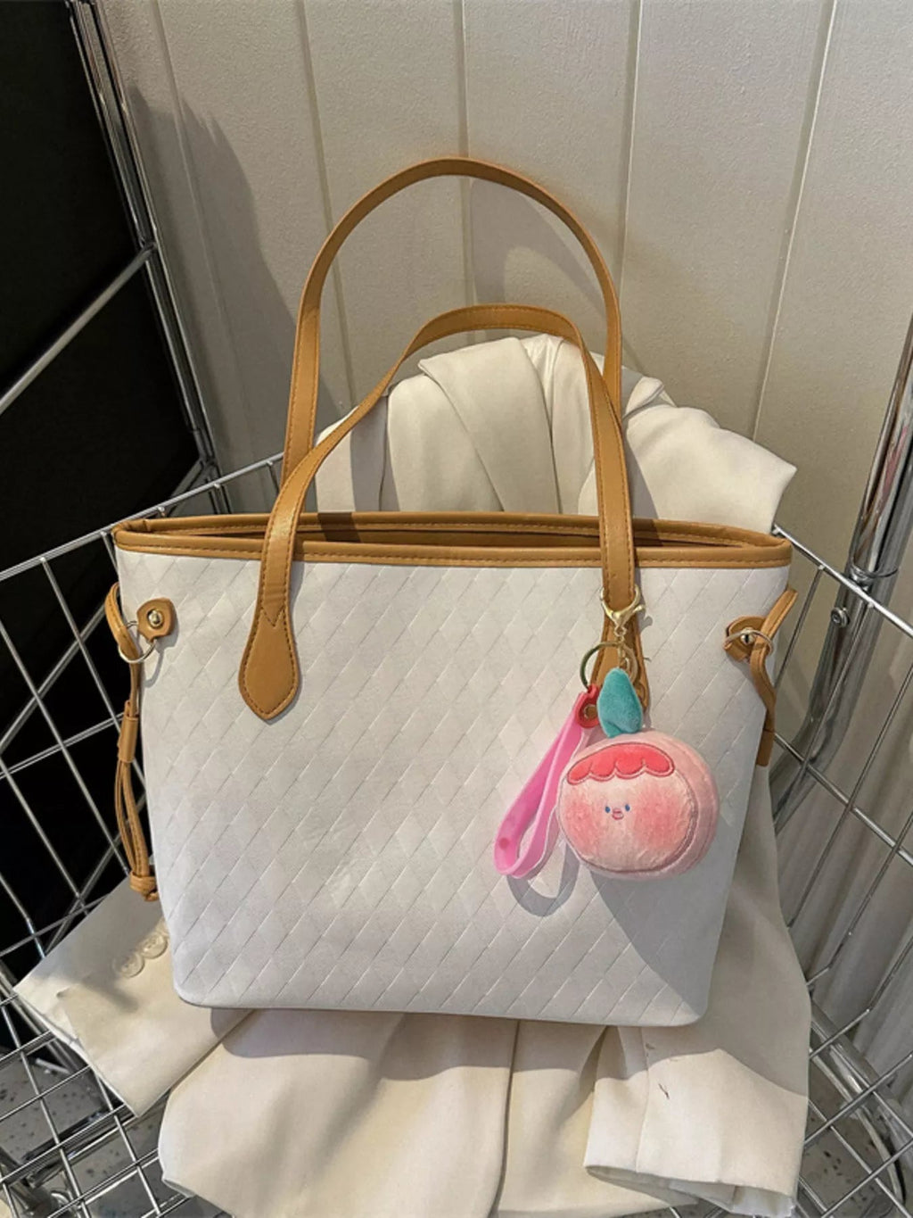 Woven Pattern Tote Bag - TheMomCo.