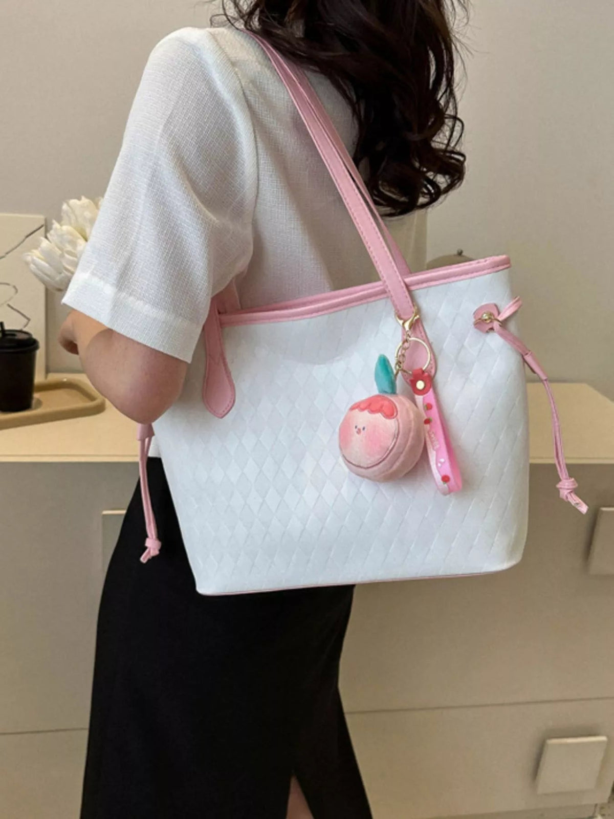 Woven Pattern Tote Bag - TheMomCo.
