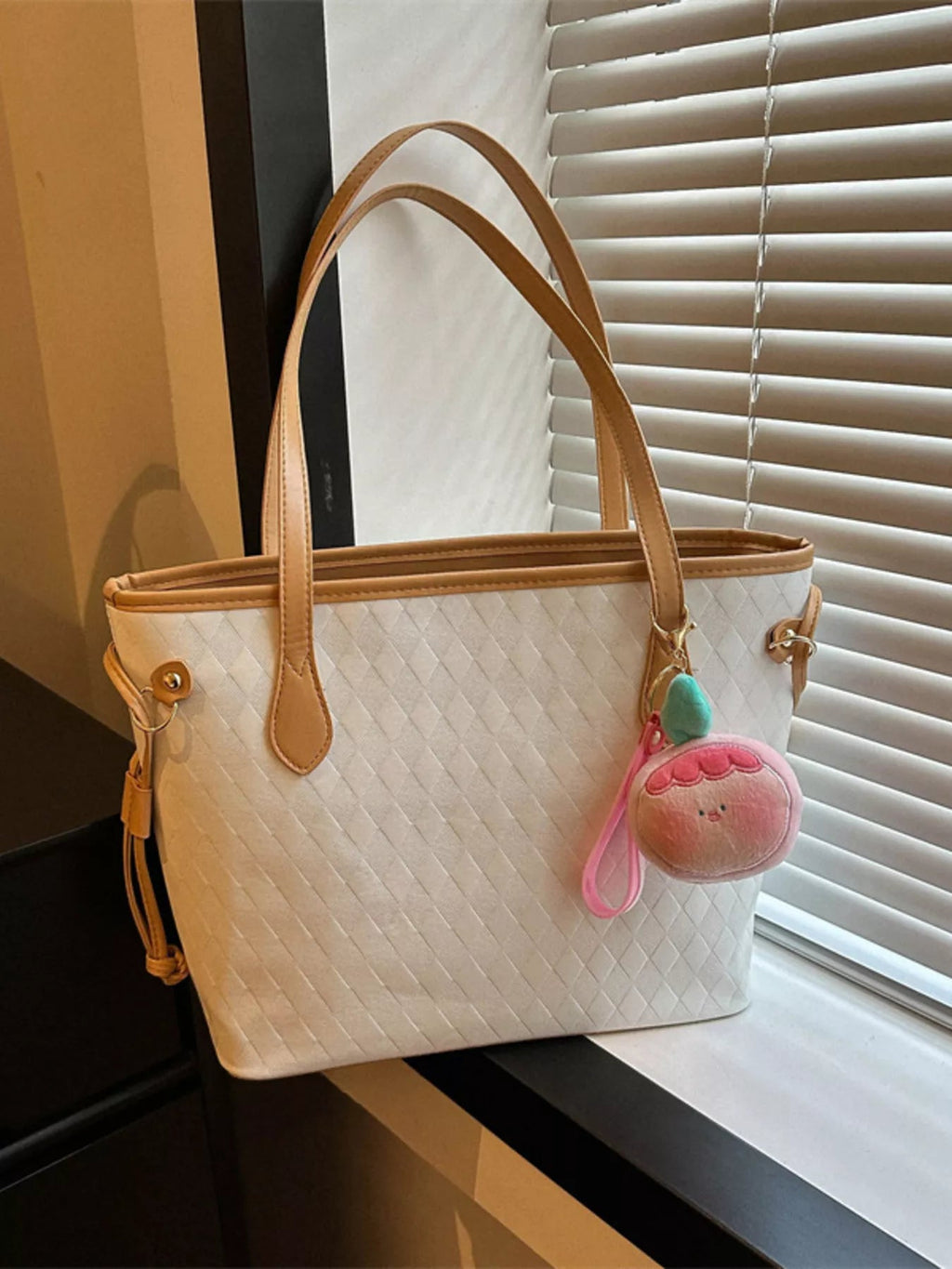 Woven Pattern Tote Bag - TheMomCo.