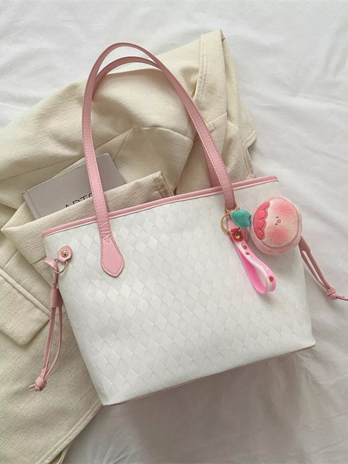 Woven Pattern Tote Bag - TheMomCo.