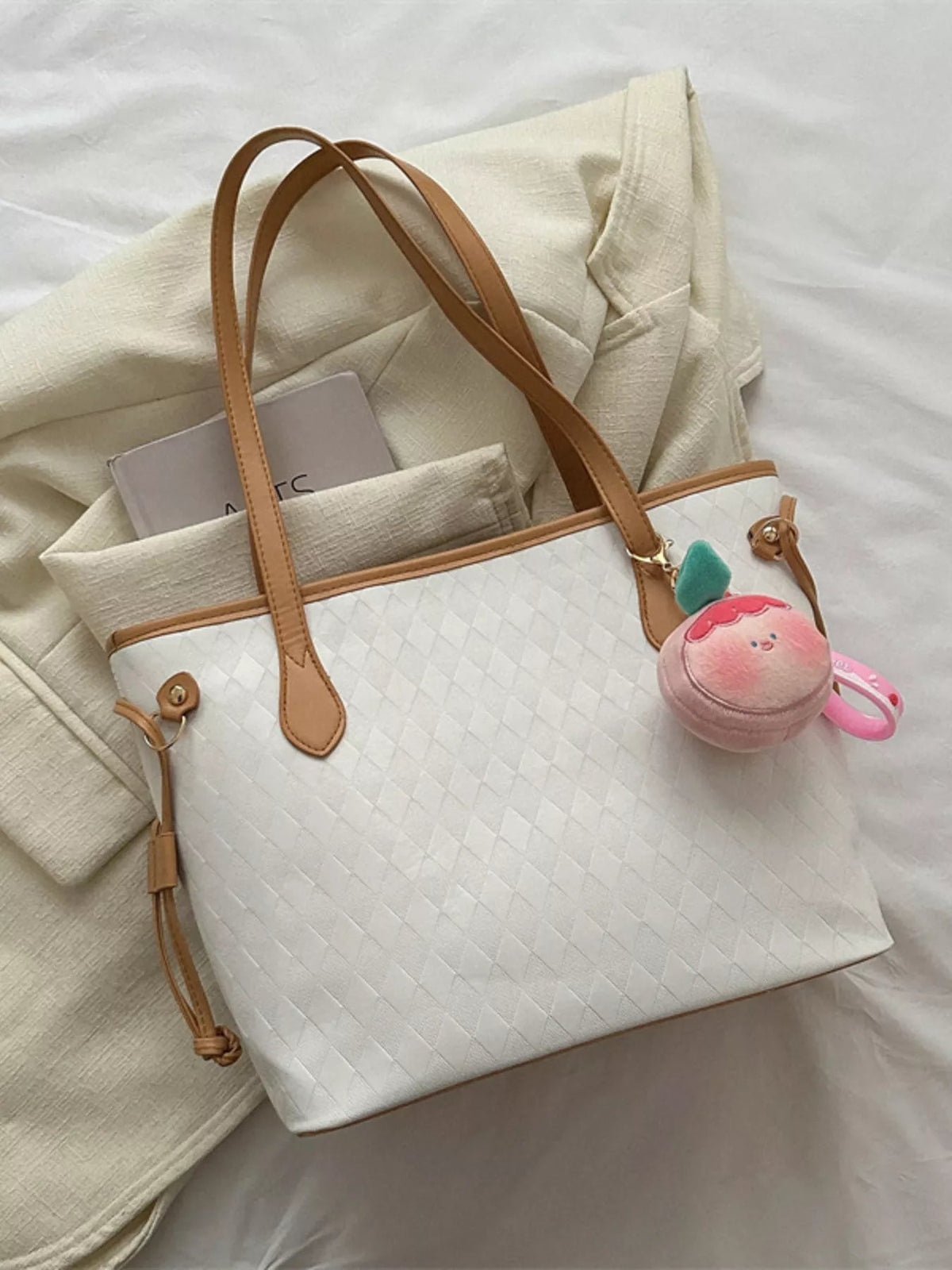 Woven Pattern Tote Bag - TheMomCo.