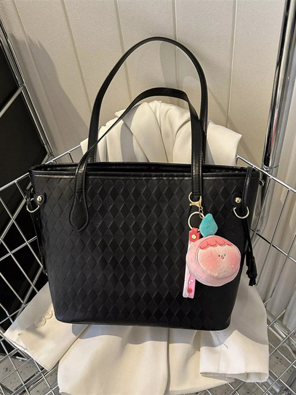 Woven Pattern Tote Bag - TheMomCo.