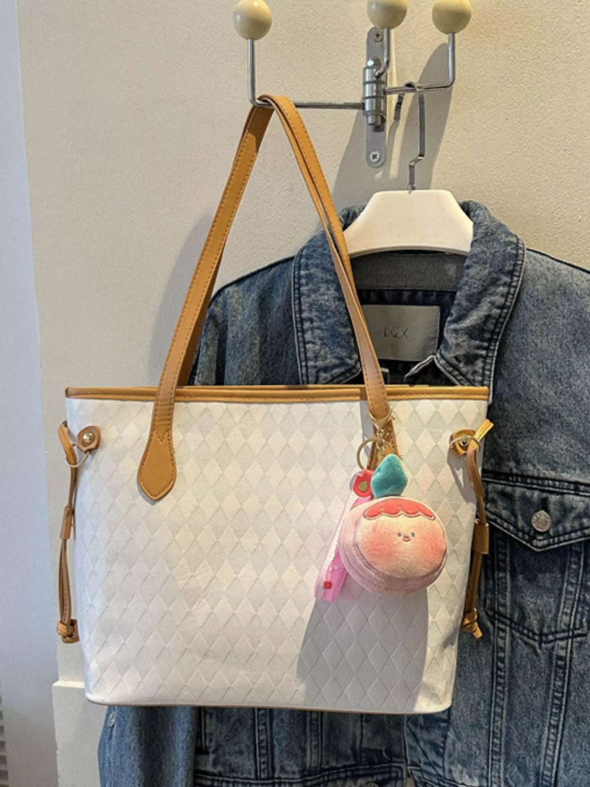 Woven Pattern Tote Bag - TheMomCo.