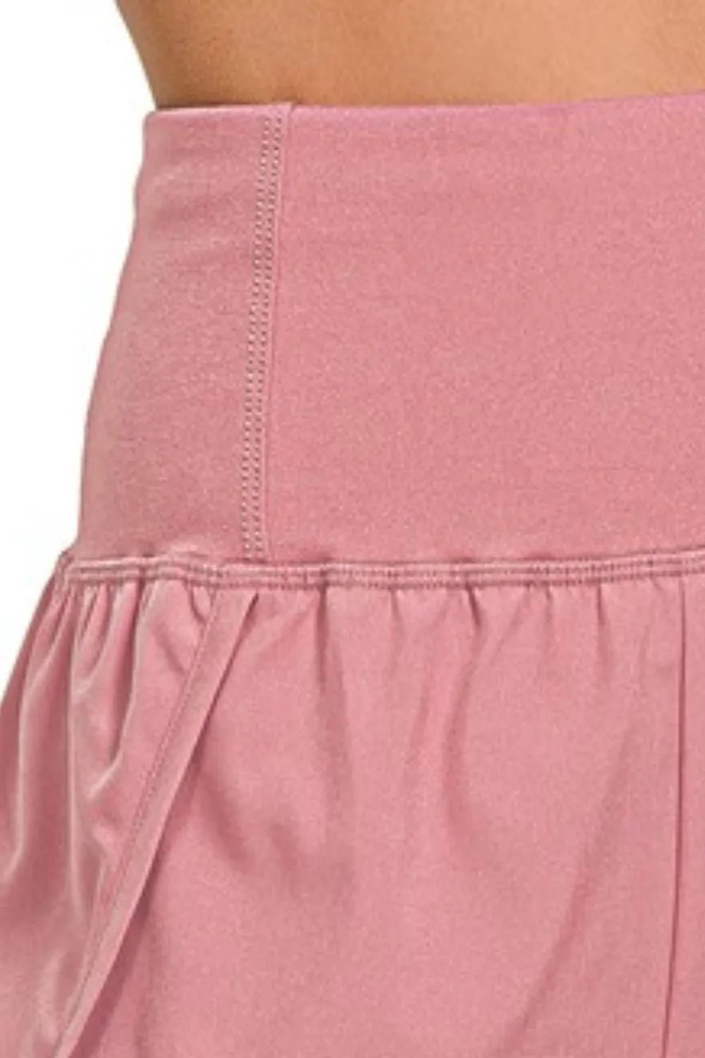 Zenana High Waisted Zippered Back Pocket Running Shorts - TheMomCo.