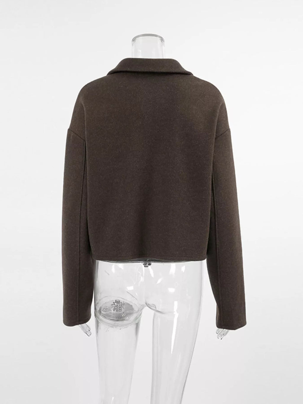 Zip Up Dropped Shoulder Jacket - TheMomCo.