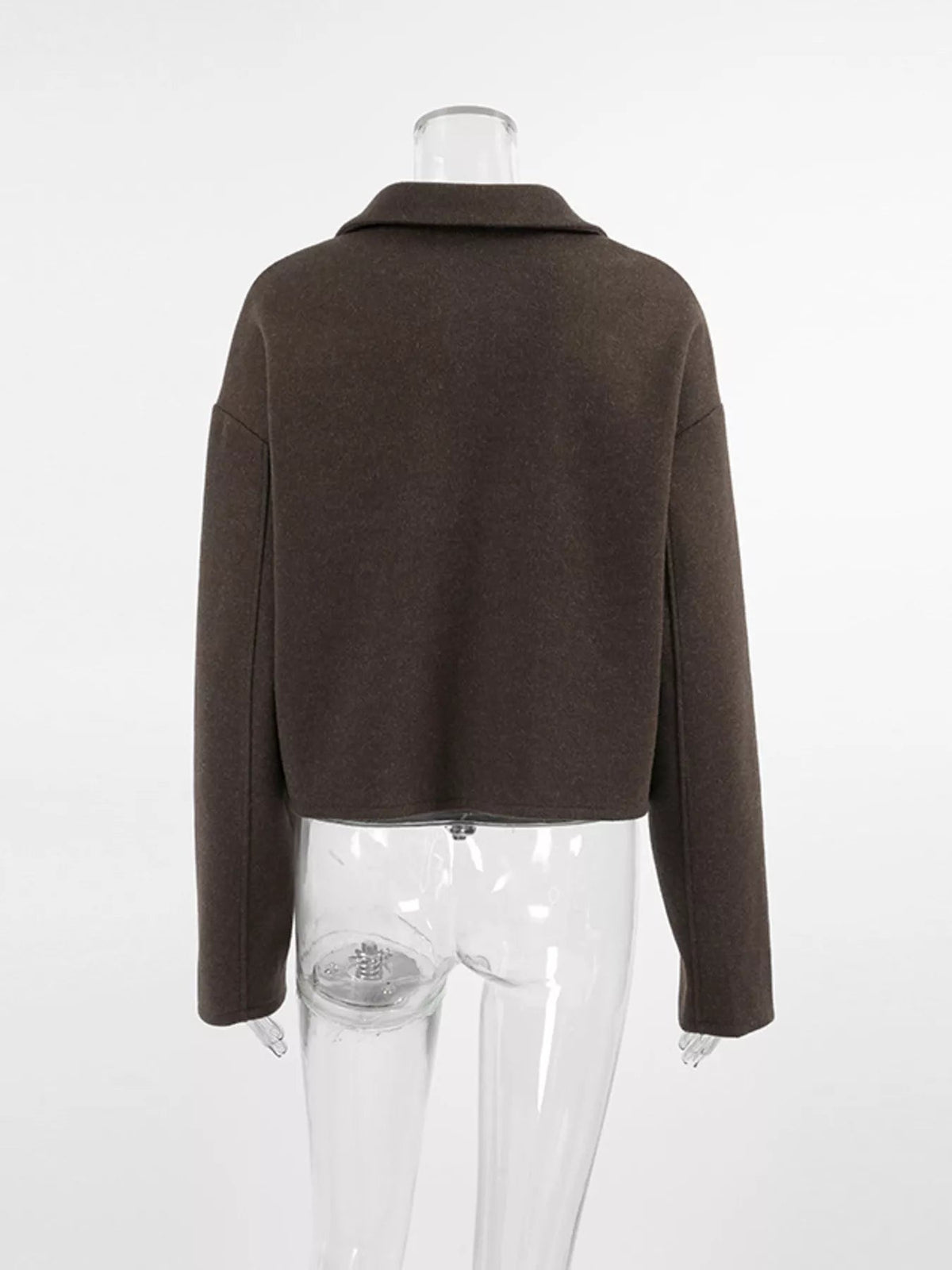 Zip Up Dropped Shoulder Jacket - TheMomCo.